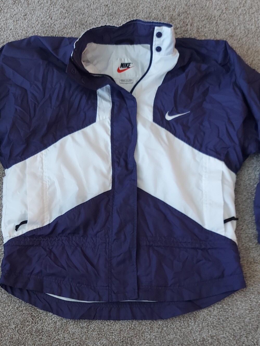 Vintage Nike White and Purple Track Jacket with  Swoosh